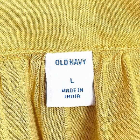 NWT Old Navy Square-Neck Tiered Swing Top Size Large Boho Blouse Mustard Yellow - Picture 8 of 12